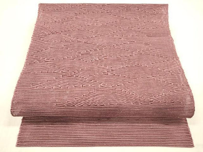 平和屋着物＊夏物 八寸名古屋帯 流水文 長春色 正絹 逸品 DABC8981cm