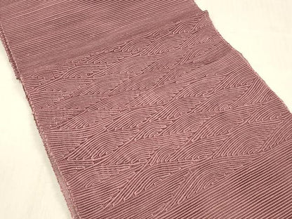 平和屋着物＊夏物 八寸名古屋帯 流水文 長春色 正絹 逸品 DABC8981cm