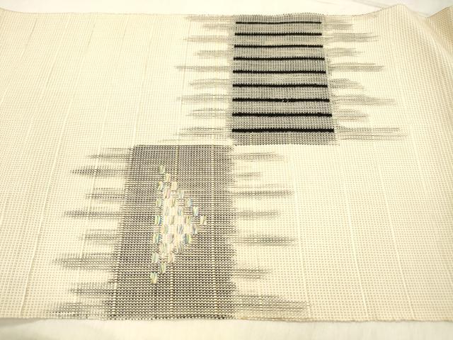平和屋着物＊夏物 八寸名古屋帯 抽象文様 正絹 逸品 DABC8982cm