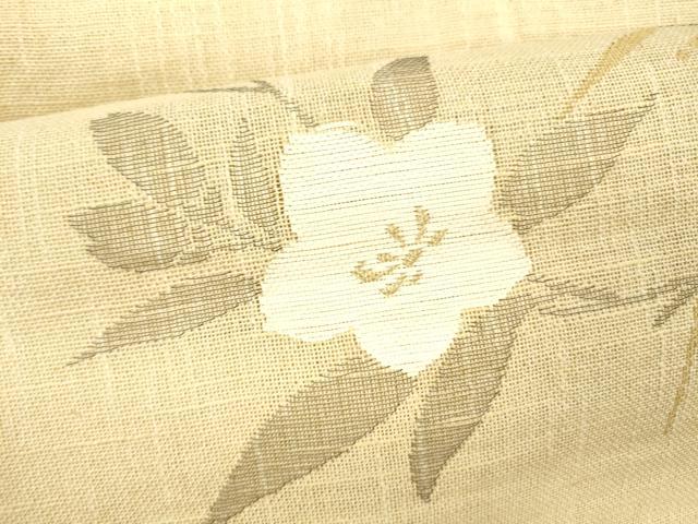平和屋着物＊夏物 八寸名古屋帯 草花文 金糸 DABC8983cm