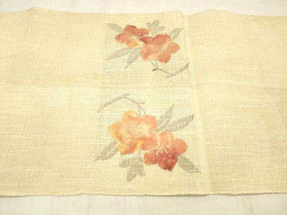 平和屋着物＊夏物 八寸名古屋帯 草花文 金糸 DABC8983cm