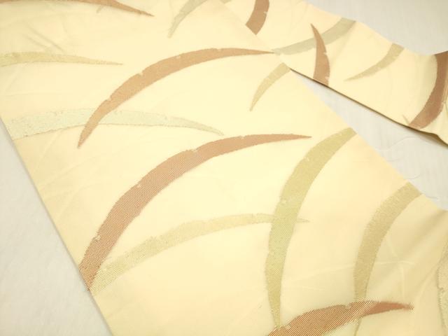 平和屋着物＊夏物 九寸名古屋帯 雪芝文 金銀糸 正絹 逸品 DABC8985cm