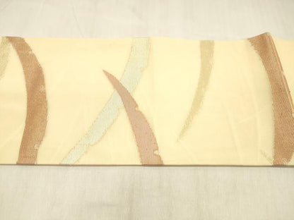 平和屋着物＊夏物 九寸名古屋帯 雪芝文 金銀糸 正絹 逸品 DABC8985cm