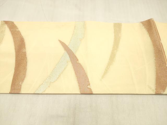 平和屋着物＊夏物 九寸名古屋帯 雪芝文 金銀糸 正絹 逸品 DABC8985cm