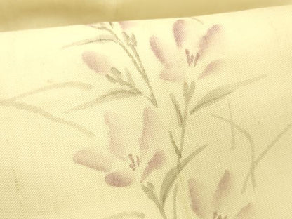 平和屋着物＊夏物 九寸名古屋帯 作家物 手描き 草花文 正絹 逸品 DABC8990cm