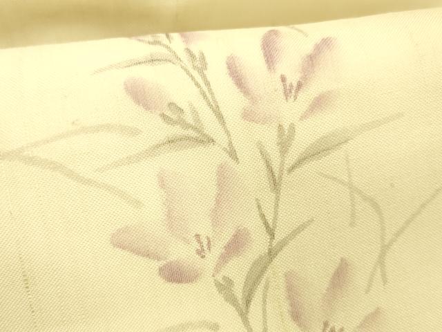 平和屋着物＊夏物 九寸名古屋帯 作家物 手描き 草花文 正絹 逸品 DABC8990cm