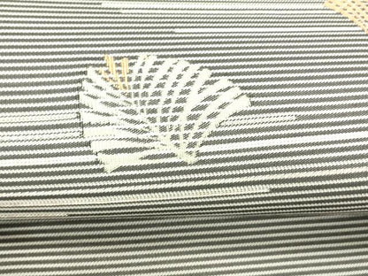 平和屋着物＊夏物　八寸名古屋帯　松葉文　銀糸　正絹　逸品　DABC8992cm