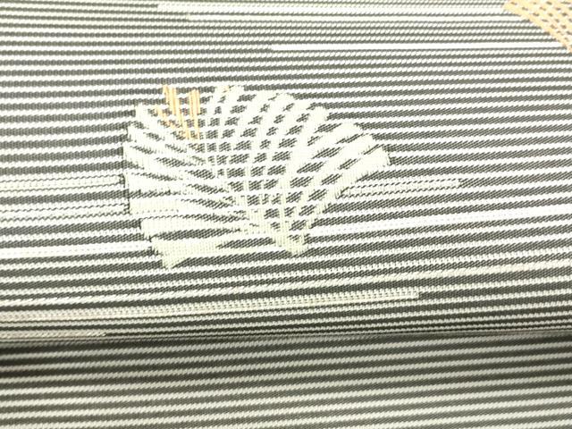 平和屋着物＊夏物　八寸名古屋帯　松葉文　銀糸　正絹　逸品　DABC8992cm