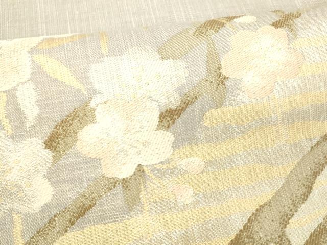 平和屋着物＊夏物 太鼓柄袋帯 流水渡橋枝桜 金銀糸 正絹 逸品 DABC8996cm