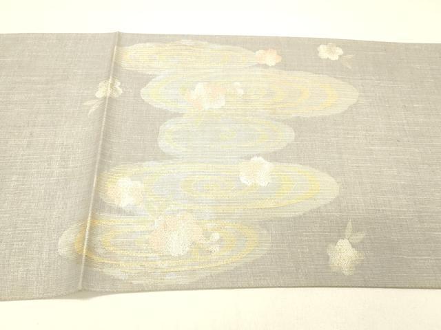 平和屋着物＊夏物 太鼓柄袋帯 流水渡橋枝桜 金銀糸 正絹 逸品 DABC8996cm