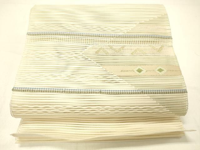 平和屋着物＊夏物 絽綴れ 八寸名古屋帯 抽象文様 金銀糸 正絹 逸品 DABC8997cm