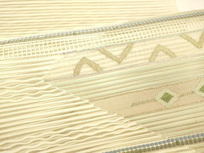 平和屋着物＊夏物 絽綴れ 八寸名古屋帯 抽象文様 金銀糸 正絹 逸品 DABC8997cm