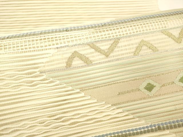 平和屋着物＊夏物 絽綴れ 八寸名古屋帯 抽象文様 金銀糸 正絹 逸品 DABC8997cm