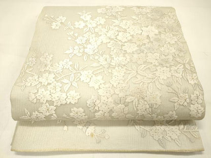 平和屋着物＊夏物 中国三大刺繍 相良刺繍 総刺繍 袋帯 枝桜 金糸 正絹 逸品 DABC8999cm