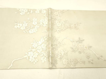平和屋着物＊夏物 中国三大刺繍 相良刺繍 総刺繍 袋帯 枝桜 金糸 正絹 逸品 DABC8999cm