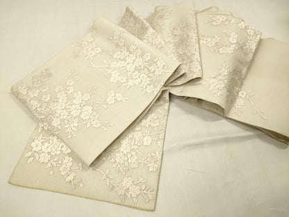 平和屋着物＊夏物 中国三大刺繍 相良刺繍 総刺繍 袋帯 枝桜 金糸 正絹 逸品 DABC8999cm