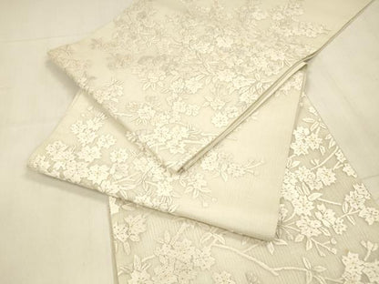 平和屋着物＊夏物 中国三大刺繍 相良刺繍 総刺繍 袋帯 枝桜 金糸 正絹 逸品 DABC8999cm