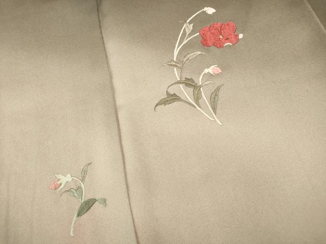 平和屋着物■訪問着 総刺繍 草花文 暈し染め 金糸 正絹 逸品 DABC9001qa