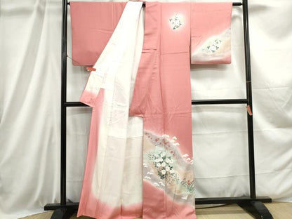 平和屋着物■訪問着 立波飛鶴花文 暈し染め 金彩 正絹 逸品 DABC9005qa