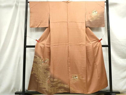 平和屋着物■訪問着 雪輪花文 暈し染め 金彩 正絹 逸品 DABC9007qa