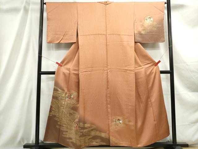 平和屋着物■訪問着 雪輪花文 暈し染め 金彩 正絹 逸品 DABC9007qa