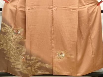 平和屋着物■訪問着 雪輪花文 暈し染め 金彩 正絹 逸品 DABC9007qa