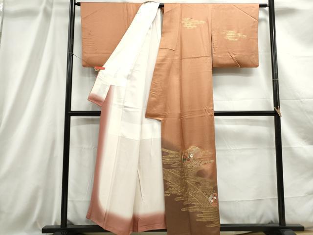 平和屋着物■訪問着 雪輪花文 暈し染め 金彩 正絹 逸品 DABC9007qa