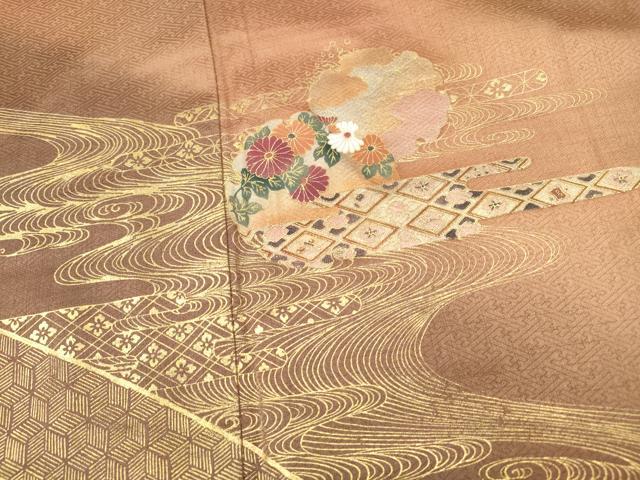 平和屋着物■訪問着 雪輪花文 暈し染め 金彩 正絹 逸品 DABC9007qa