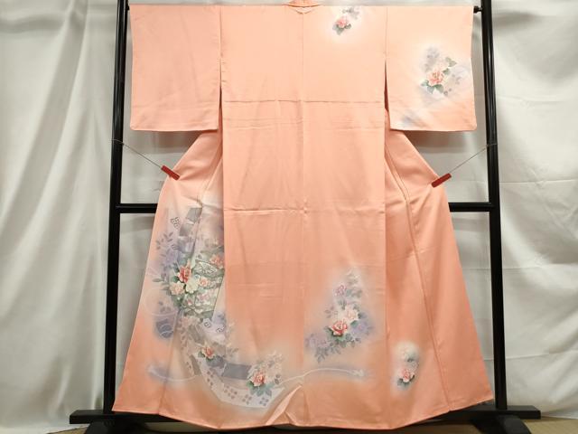 平和屋着物■訪問着 貝桶花文 暈し染め 正絹 逸品 DABC9015qa