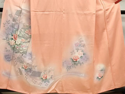 平和屋着物■訪問着 貝桶花文 暈し染め 正絹 逸品 DABC9015qa