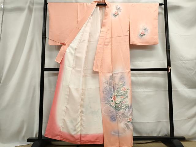 平和屋着物■訪問着 貝桶花文 暈し染め 正絹 逸品 DABC9015qa