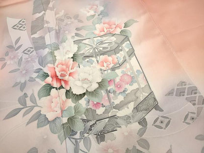 平和屋着物■訪問着 貝桶花文 暈し染め 正絹 逸品 DABC9015qa