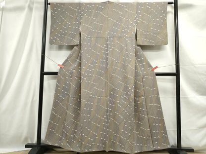 平和屋着物■上質な小紋 孔雀羽文 正絹 逸品 DABC9024qa