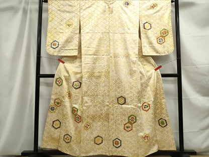 平和屋着物■訪問着 亀甲花文 金彩 正絹 逸品 DABC9034qa