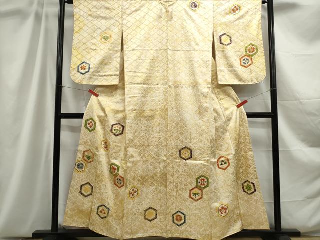 平和屋着物■訪問着 亀甲花文 金彩 正絹 逸品 DABC9034qa
