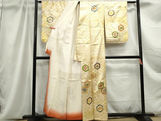 平和屋着物■訪問着 亀甲花文 金彩 正絹 逸品 DABC9034qa