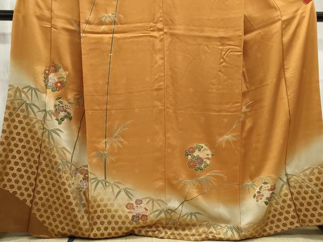 平和屋着物■訪問着 駒刺繍 笹竹花丸文 暈し染め 金彩 正絹 逸品 DABC9037qa
