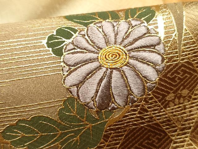 平和屋着物■訪問着 駒刺繍 笹竹花丸文 暈し染め 金彩 正絹 逸品 DABC9037qa