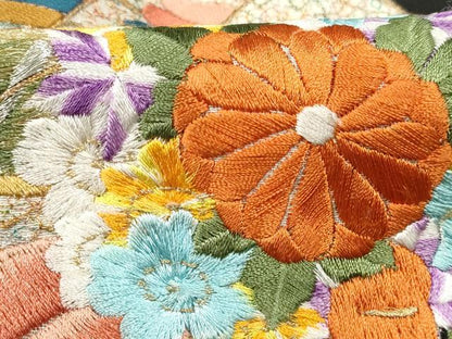 平和屋着物■豪華黒留袖　総刺繍　檜扇花文　金銀糸　正絹　逸品　DABC9041qa