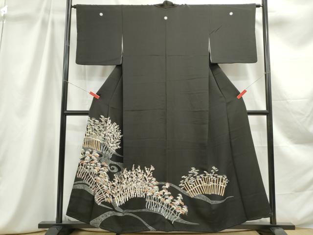 平和屋着物■豪華黒留袖　作家物　松竹梅　金彩　正絹　逸品　DABC9045qa