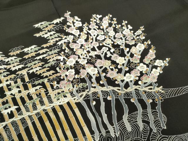平和屋着物■豪華黒留袖　作家物　松竹梅　金彩　正絹　逸品　DABC9045qa