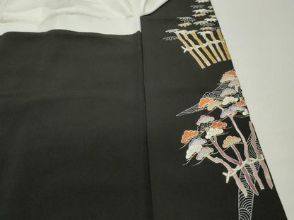 平和屋着物■豪華黒留袖　作家物　松竹梅　金彩　正絹　逸品　DABC9045qa