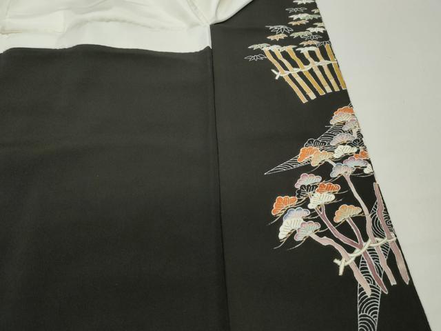 平和屋着物■豪華黒留袖　作家物　松竹梅　金彩　正絹　逸品　DABC9045qa