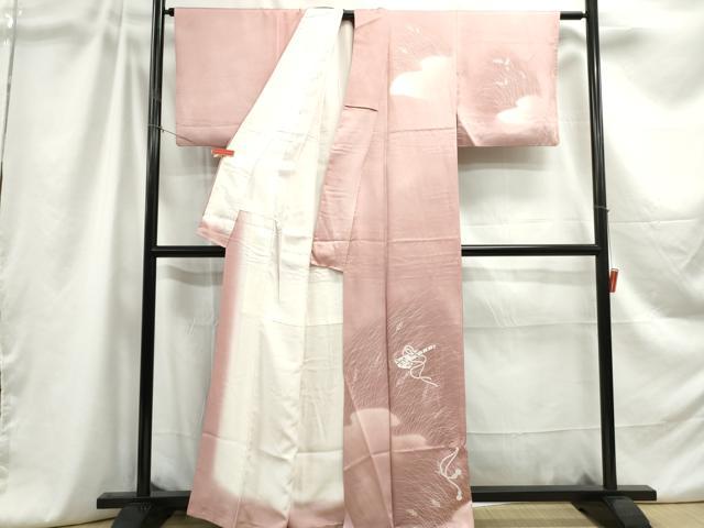 平和屋着物■訪問着 刺繍 横笛 霞文 暈し染め 金彩 正絹 逸品 DABC9064qa