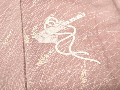 平和屋着物■訪問着 刺繍 横笛 霞文 暈し染め 金彩 正絹 逸品 DABC9064qa