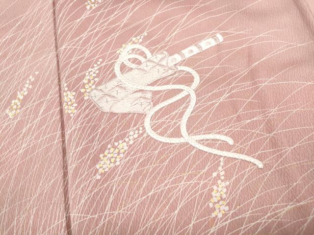 平和屋着物■訪問着 刺繍 横笛 霞文 暈し染め 金彩 正絹 逸品 DABC9064qa