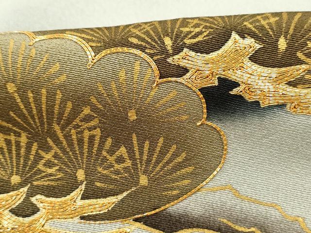 平和屋着物■豪華黒留袖　駒刺繍　枝松文　暈し染め　金銀彩　正絹　逸品　DABC9083qa