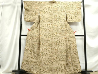 平和屋着物■上質な小紋 更紗花文 正絹 逸品 DABC9084qa