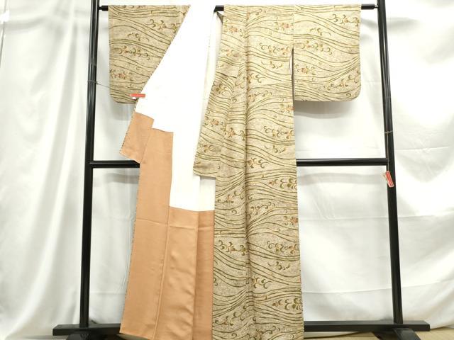 平和屋着物■上質な小紋 更紗花文 正絹 逸品 DABC9084qa