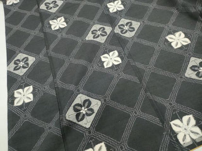 平和屋着物■上質な紬 花菱文 正絹 逸品 DABC9085qa